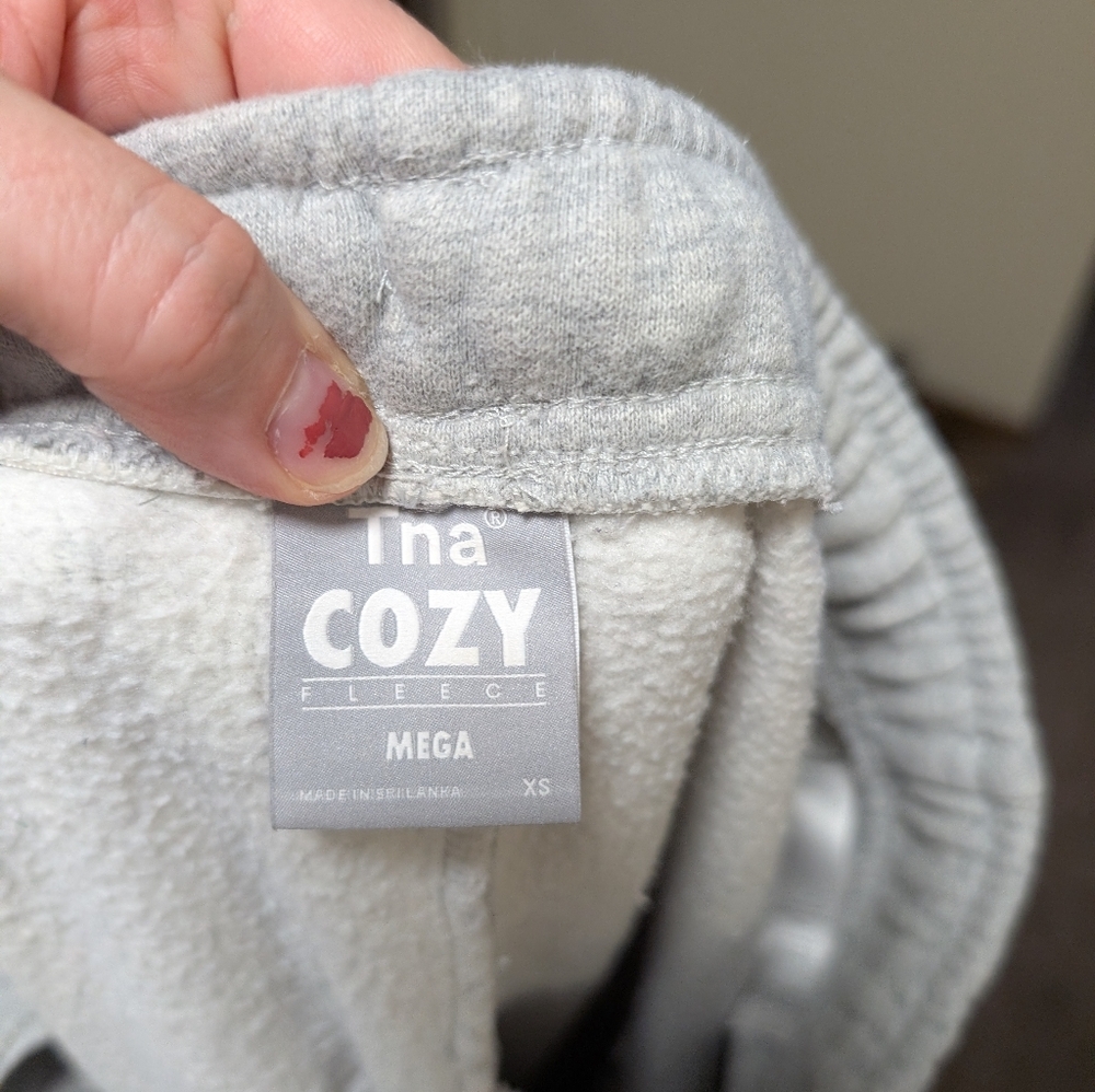 Aritzia Tna Cozy Fleece Mega Sweat Set Women’s XS Gray Hoodie Joggers - Picture 6 of 15